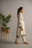 DHANAK OFF WHITE 2PCS EMBROIDERED KURTA WITH TROUSER DC-2077