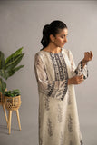 DHANAK OFF WHITE 2PCS EMBROIDERED KURTA WITH TROUSER DC-2077